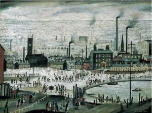 Obra pictórica "An Industrial Town" (Un pueblo industrial), pintada en 1944 por el artista británico L. S. Lowry.